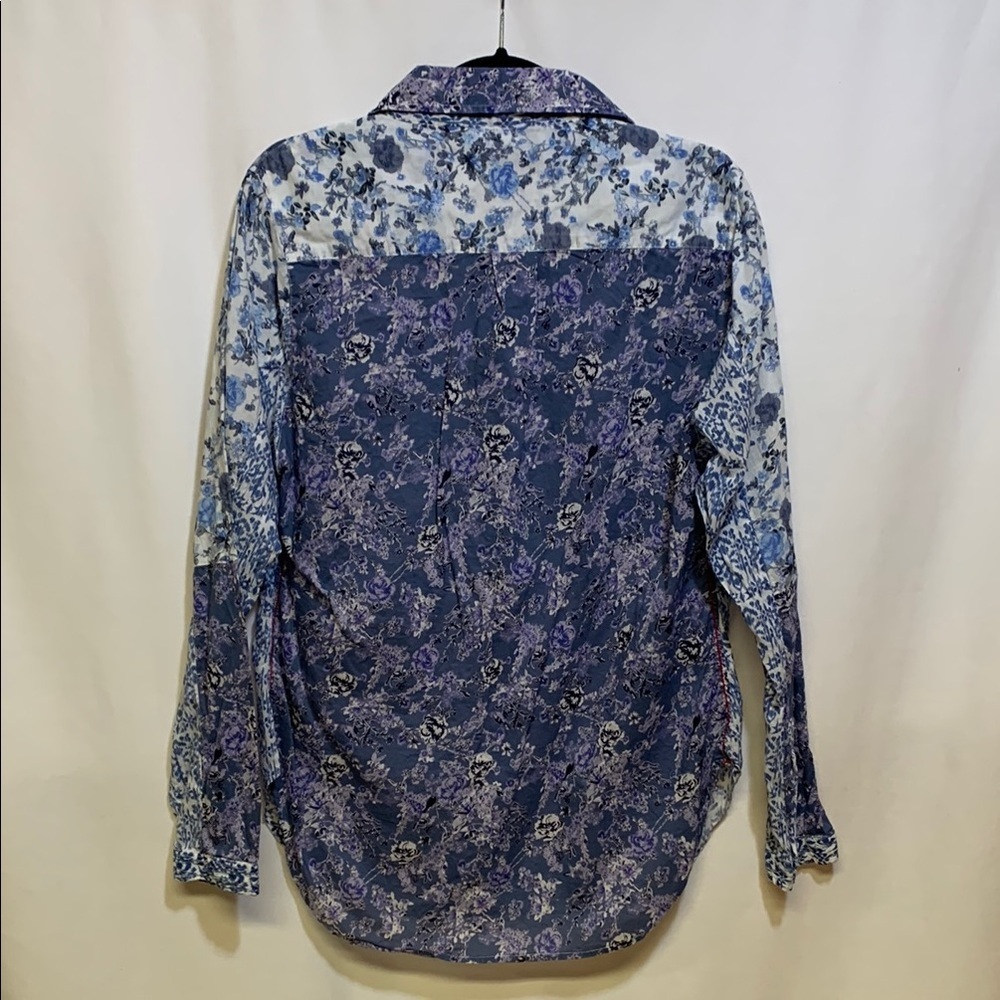 Jag Blue and Purple Floral Shirt - Picture 3 of 3